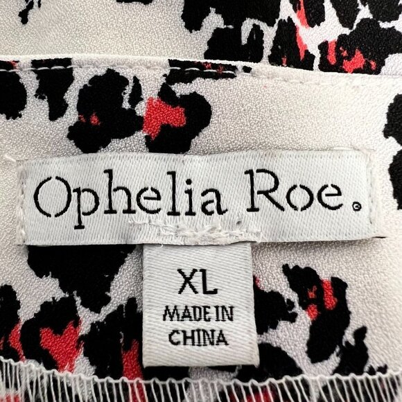 Ophelia Roe Womens Multicolor Leopard Print Square Neck Midi Shirt Dress Size XL - Picture 9 of 10